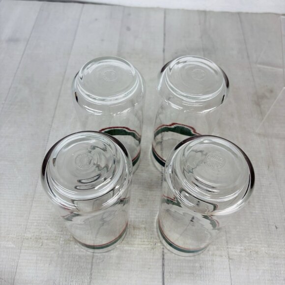 Pfaltgraff JUNIPER Green Mauve Bands Clear Glass Ice Tea Tumbler Glasses Set 4 - Picture 8 of 16